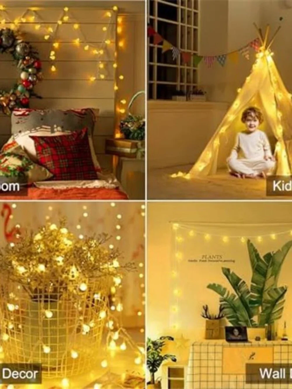 Warm White Globe String Lights 33FT 100 LED Outdoor Indoor Patio Remote Timer